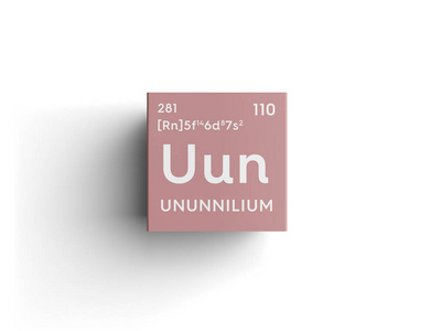Ununnilium。过渡金属。门捷列夫元素周期表中的化学成分