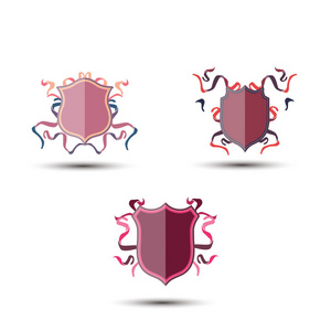 丝带矢量徽章图符号复古盾徽
