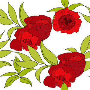 红花无缝图案