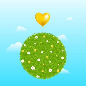黄色气球草球