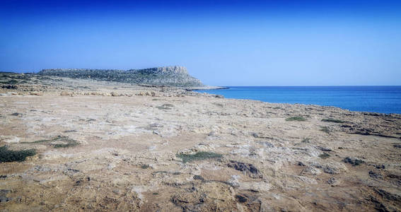 在卡瓦 Greko nenar 哎呀纳帕，塞浦路斯海边一个视图