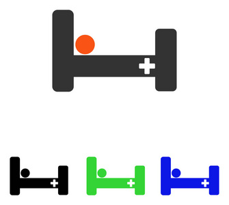 医院床平面矢量图标