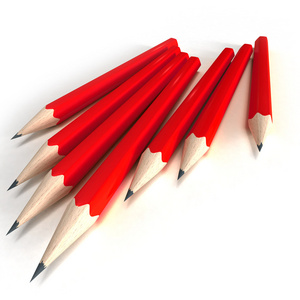 红色铅笔，黑尖