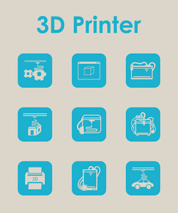 套三 d 打印机简单图标