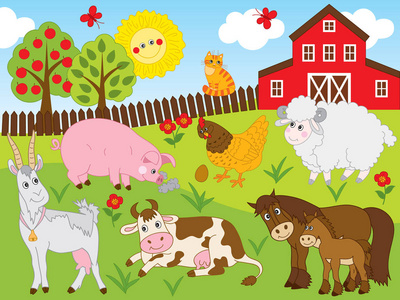 农场动物矢量图照片