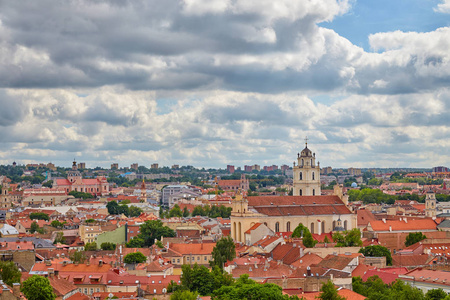 立陶宛首都维尔纽斯的全景图