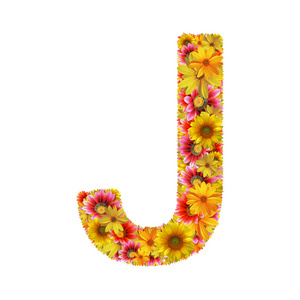 花朵字母j