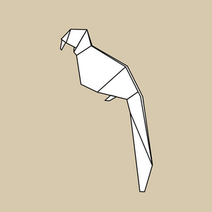 在形状的鹦鹉折纸