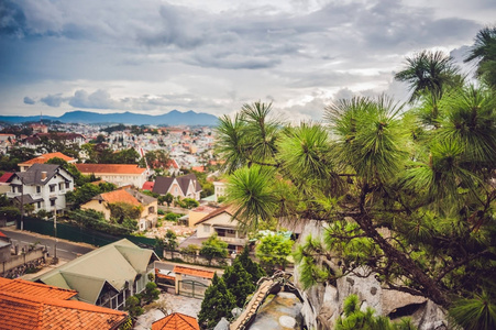 大叻，越南的城市风景。通过亚洲概念的旅程