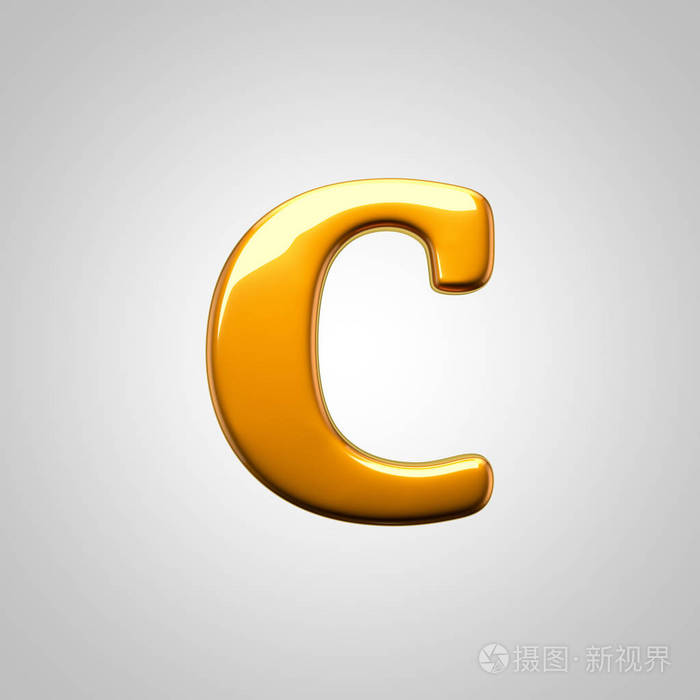 黄色有光泽字母c