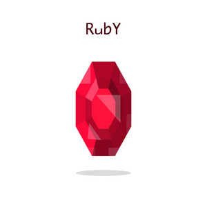 Ruby 在白色的背景下，孤立对象的矢量