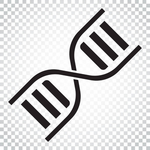 Dna 矢量图标。医学分子平插图。简单的总线