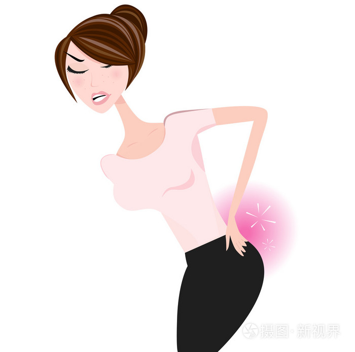 背痛的办公室女人