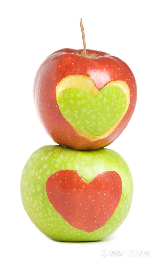 两个苹果用的心