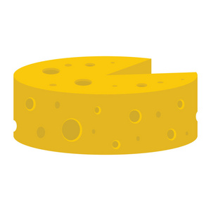 黄色奶酪平卡通图标