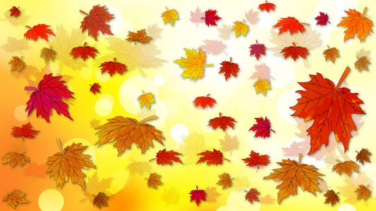 秋季背景与飘落的树叶
