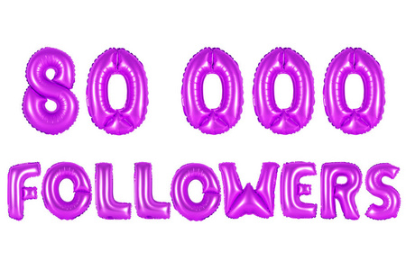 8 万的追随者，紫色颜色