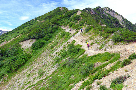 日本阿尔卑斯山的中部山岳国立公园，天火车乘坐从东京和滑雪和滑雪板在冬天和远足和爬山夏季好去处