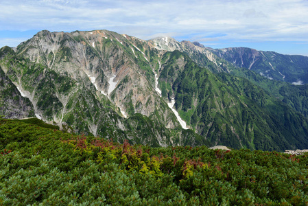 日本阿尔卑斯山的中部山岳国立公园，天火车乘坐从东京和滑雪和滑雪板在冬天和远足和爬山夏季好去处