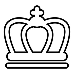 英国皇冠图标，轮廓线条样式