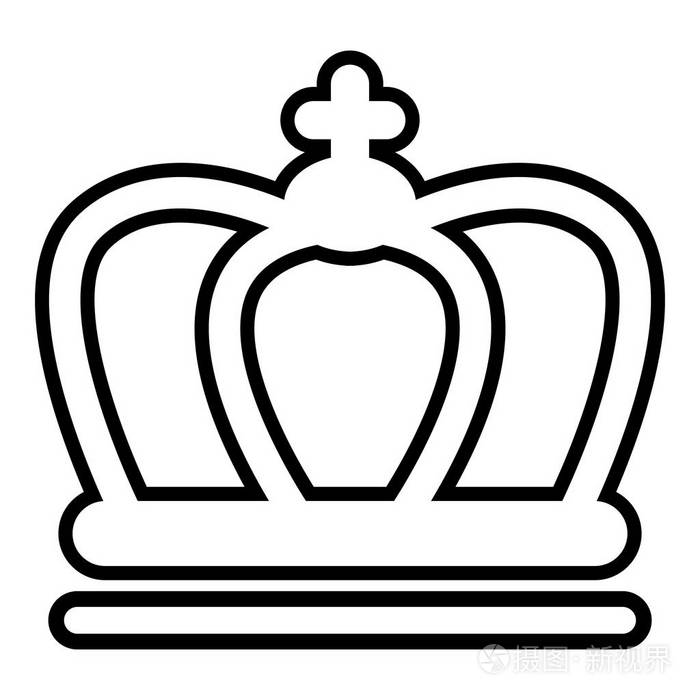 英国皇冠图标,轮廓线条样式