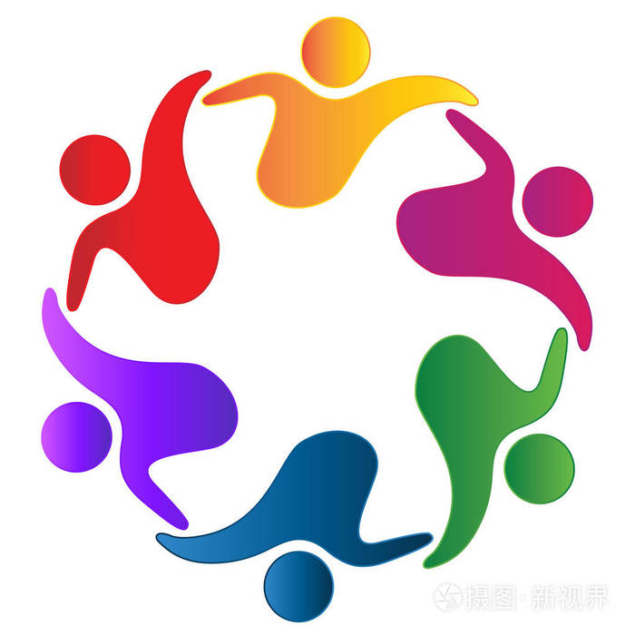 团队精神拥抱友谊人标志