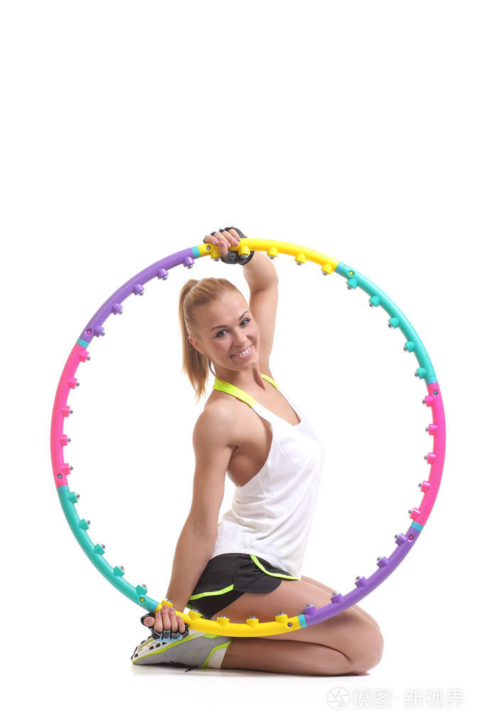 呼啦圈运动年轻女子