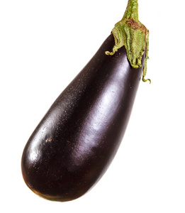 熟茄子成熟的暗紫色茄子.白色背景上孤立照片