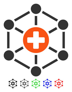 医疗网络平面图标