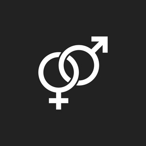 性别标志矢量图标。男人和 woomen 概念图标