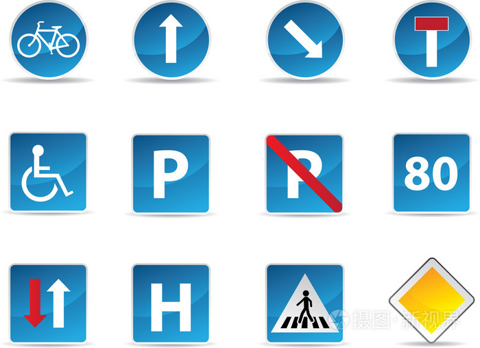 交通标志 路标插画-正版商用图片012kmh-摄图新视界