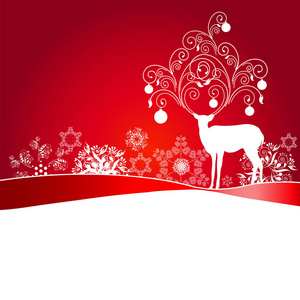 圣诞鹿 红色 白色