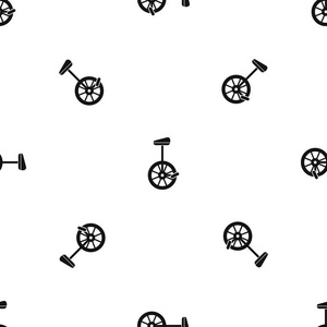 独轮车模式无缝黑色图片