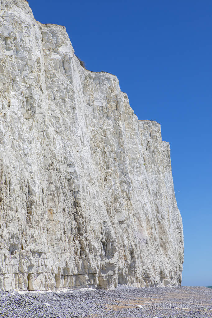 在东萨塞克斯郡海岸线上白垩悬崖