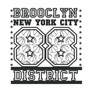 begroundt t 恤纽约，布鲁克林体育田径排版