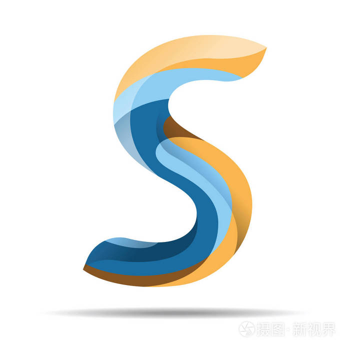s字母多彩现代字母标志