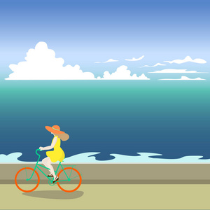 海边自行车头像图片