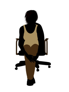 坐在椅子上的休闲女士插图S IL