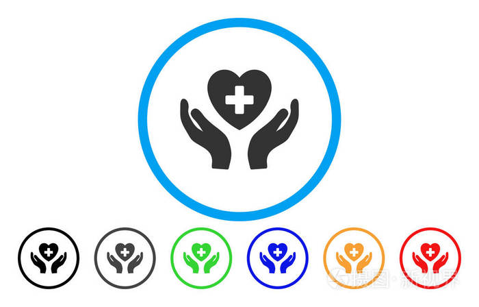 心内科护理手圆的矢量图标