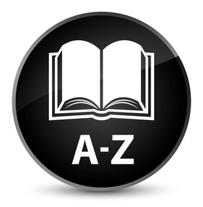 黑色按钮字母表a-z (书图标) 优雅的黑色圆形按钮照片
