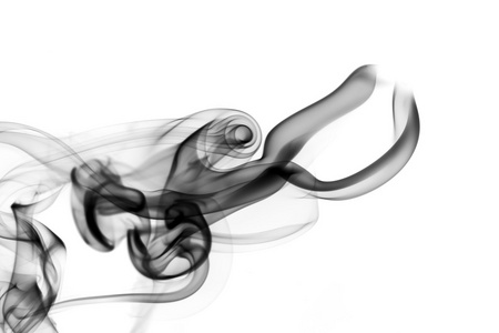黑色抽象烟雾曲线白色