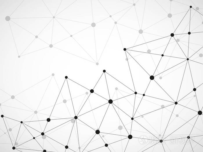 抽象的几何背景与连接点和线.现代技术的概念.多边形结构