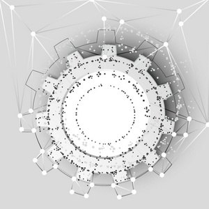 在啮合的齿轮。工程制图与齿轮抽象工业背景