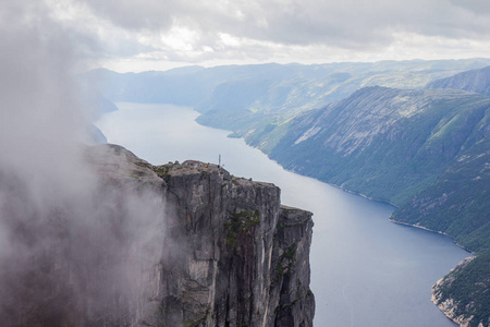 Lysefjorden 从 Kjerag，在郡县，挪威 Forsand 市镇山鸟瞰图