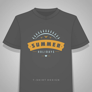 夏季假期排版 t 恤衫打印图形模板矢量图