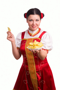 德国女人带薯片图片