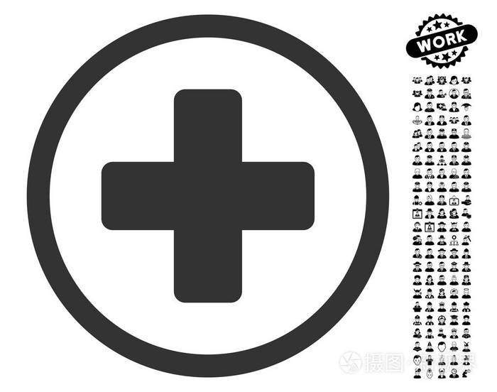 圆形的加号图标与工作奖金