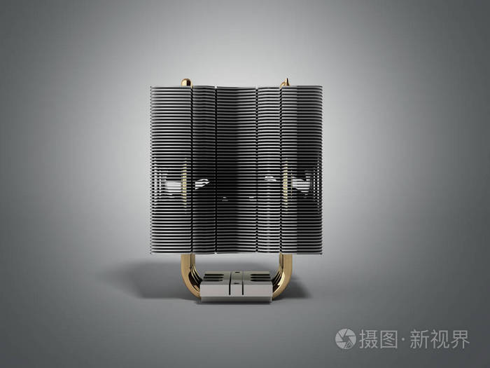 积极的 Cpu 散热器用铝翅片散热片和风扇照片-正版商用图片0147y6-摄图新视界