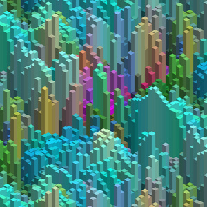 抽象设计的多维数据集背景。矢量 Eps10 绿，蓝颜色