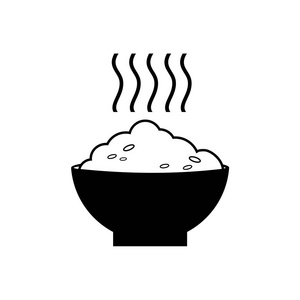 一碗白米饭一碗温热的白米饭矢量照片